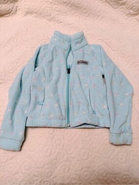 Columbia Light Blue Girls' Fleece Jacket with Pastel Star Print